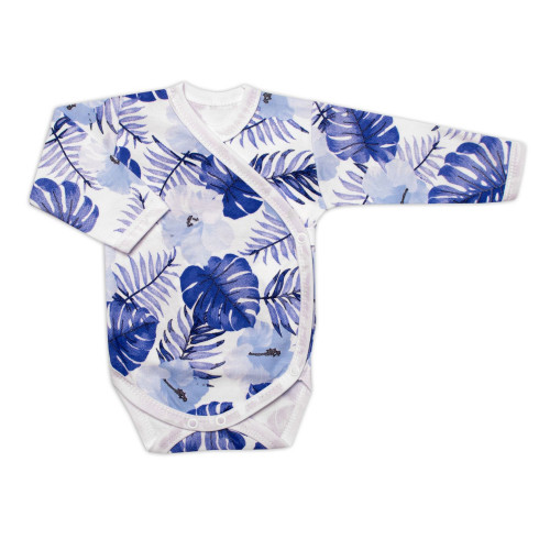 Novorodenecká sada do pôrodnice Mamatti, Listy, modrá, biela, veľ. 62