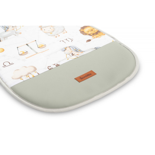 Vložka do kočíka, mušelín, Hviezdne zvieratká, šedá