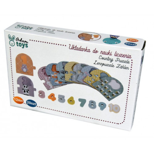 Adam Toys Náučné drevené puzzle - počítanie