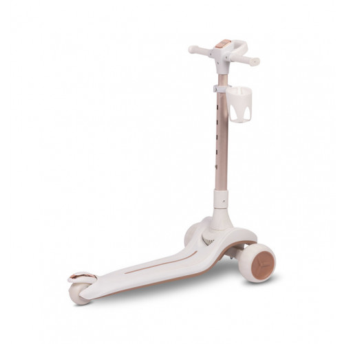 Detská trojkolesová kolobežka s LED kolieskami Satura, biela