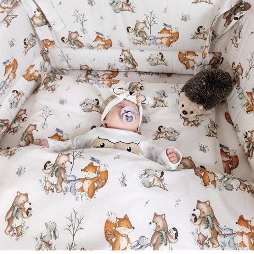 Prestieradlo do postieľky 120x60cm, bavlna, Friends time - latte