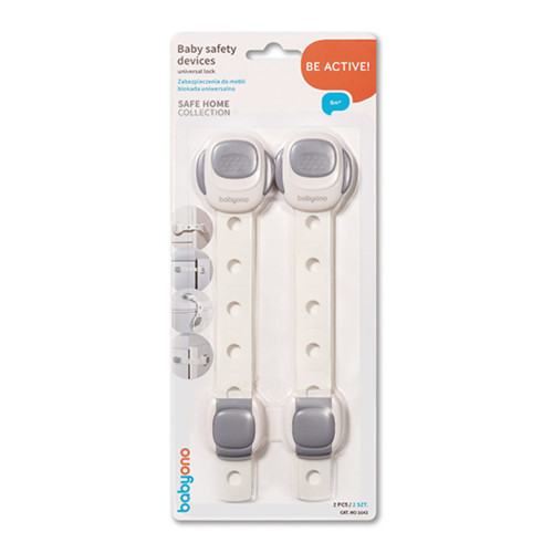 Bezpečnostná univerzálna blokáda - 2ks, bielo-šedé