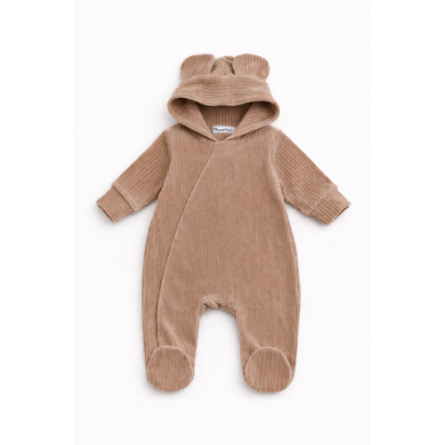 Detský manchestrový overal Teddy - pudrovo béžový, veľ. 68