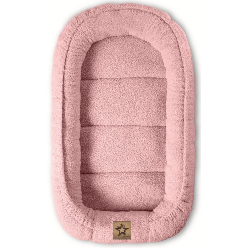 Obojstranné hniezdočko s vankúšikom Teddy Bouclé - pudrovo rúžová