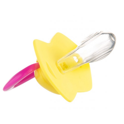 Canpol Babies 2 ks symetrických silikónových cumlíkov, 6-18m, Neon Love Baby, ružovo, žltá