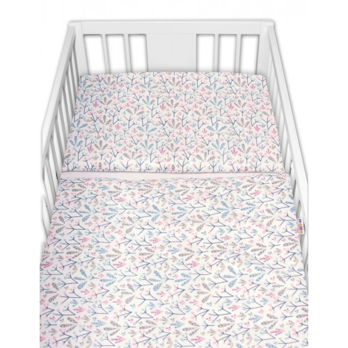 3-dielna sada - mantinel s obliečkami Kalina - biela, 135x100 cm