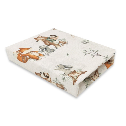 Prestieradlo do kočíka, koša, bavlna, Friends time - latte