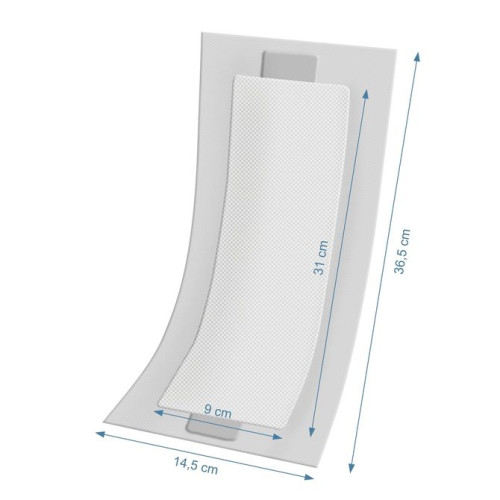 Popôrodné savé vložky Akuku, 10 ks – 14,5×36,5 cm