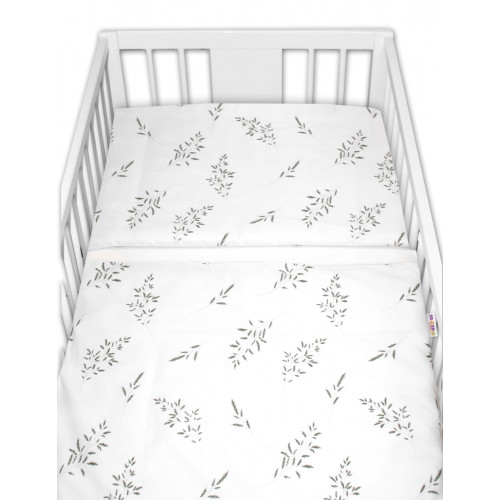 Obliečky do postieľky, 2D sada - Lúka, biela