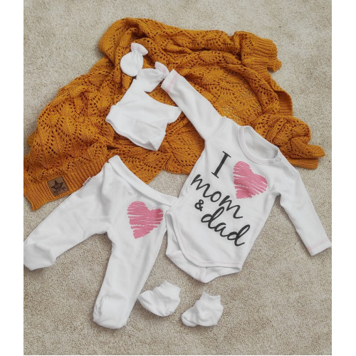 Baby Nellys Súpravička do pôrodnice  I love mom & dad, kluk, veľ. 62