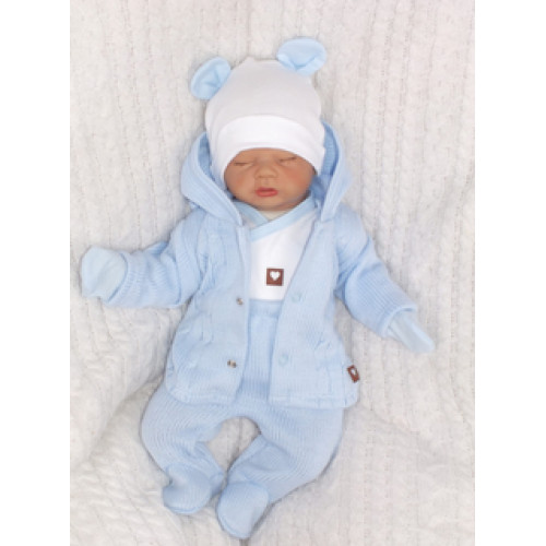 5-dielna kojenecká súpravička do pôrodnice - modrá, biela, veľ. 62