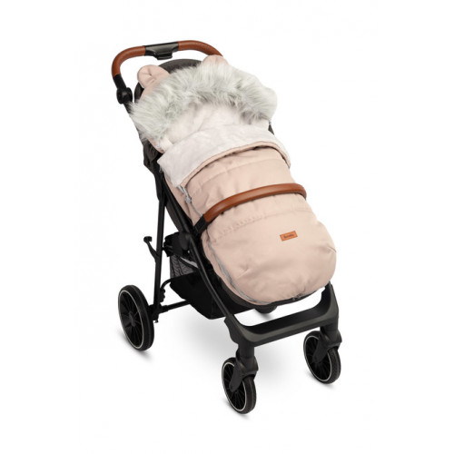 Zimný fusák s kožušinou 100x50cm, púdrovo ružový