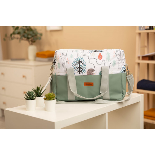 Taška ku kočíku, ekokoža - Ježko Toník, zelená