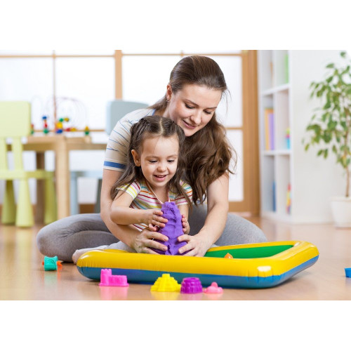 Adam Toys, Kinetický piesok - prírodný - 3kg + formičky, pieskovisko zadarmo