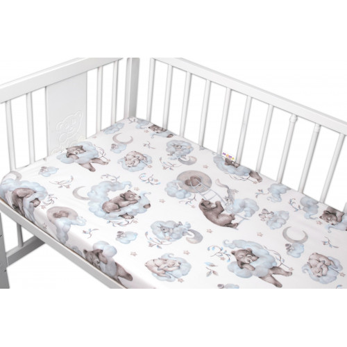 6-dielna výhod. sada s darčekom pre bábätko Baby Nellys, 135x100 Zvířátka na mráčku, modrá