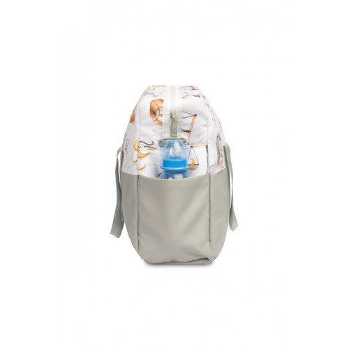 Taška ku kočíku, ekokoža, Hviezdne zvieratká, šedá, biela