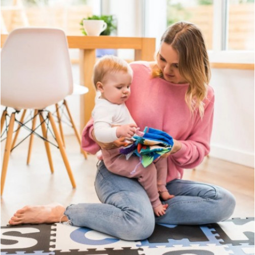 Penové puzzle - Čísla, 10ks, čierna / modrá / biela