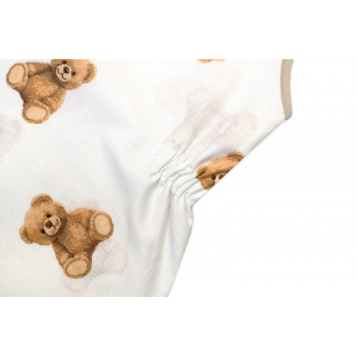 Letný spací vak so zahrnovacími nohavičkami, bavlna, Míša - biely s potlačou, S