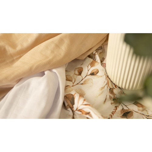 Mušelínové mäkké plienky LUX, 3ks, Kvety, biela/béžová/so vzorom