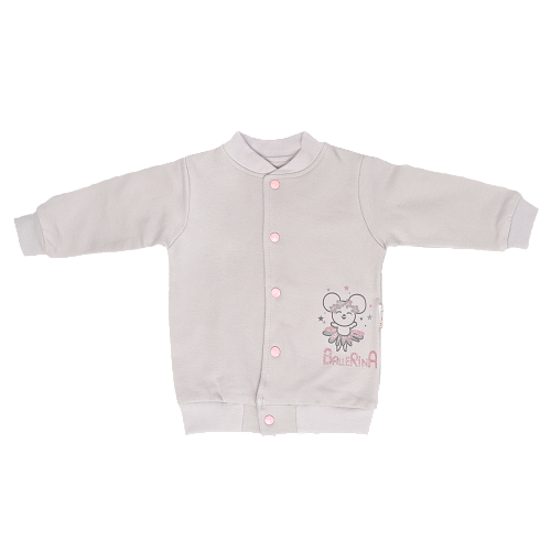 Mamatti Bavlnená detská mikina Lúka - sivá, veľ. 80