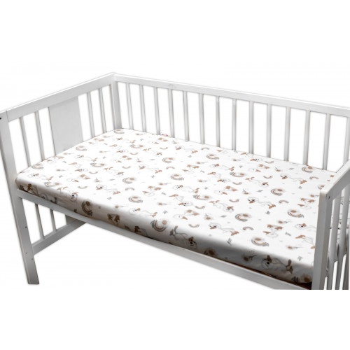 Bavlnené prestieradlo do postieľky, Kačiatko, biela/béžová