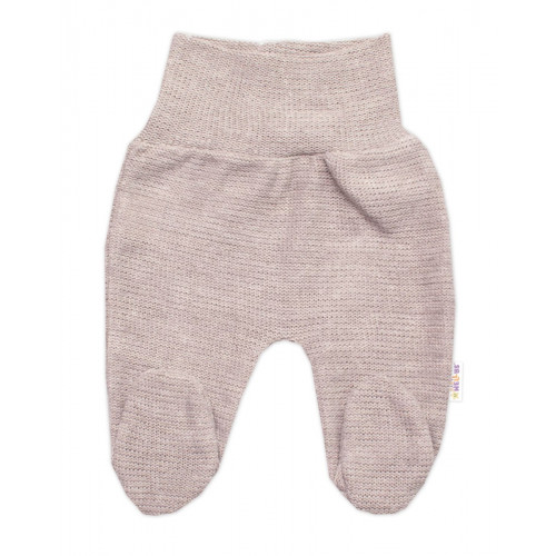 Pletené dojčenské polodupačky Hand Made, Baby Nellys, béžové, veľ. 62