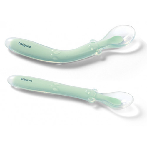 Silikónová lyžička mäkká, flexibilná - mätová
