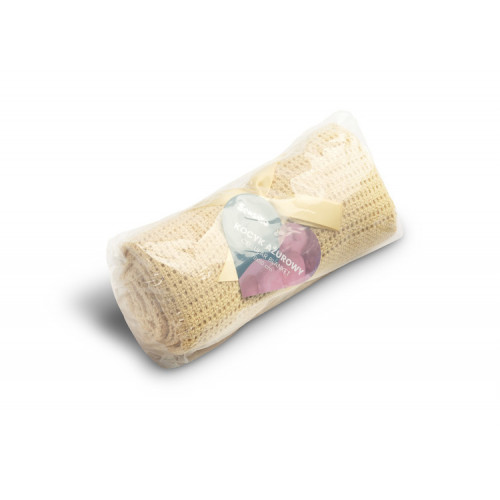 Jemná ažurková bavlnená dečka 110x70 - béžová káva