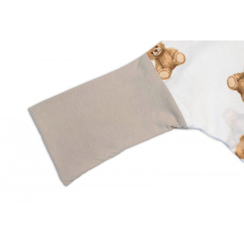 Letný spací vak so zahrnovacími nohavičkami, bavlna, Míša - biely s potlačou, S