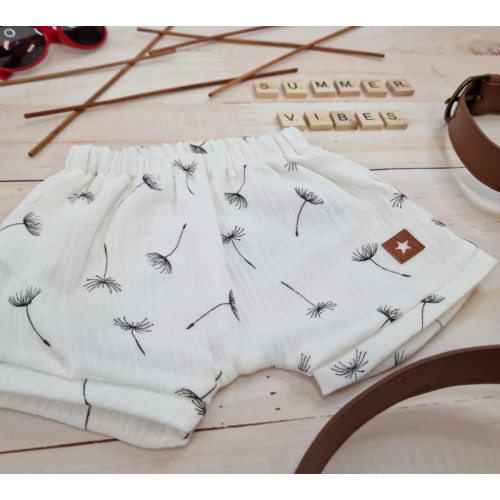 Dojčenské kraťasy mušelín, Púpavy Z&Z, smotanové