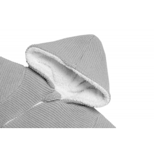 Zimná pletená kombinéza/overálok s kapucňou Baby Nellys - světlo sivá, veľ. 62