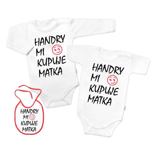 Body dlhý rukáv Handry mi kupuje matka, Baby Nellys, biele, veľ. 50