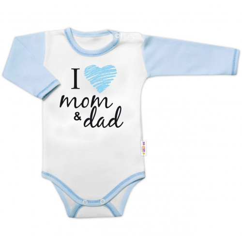 Body dlhý rukáv Baby Nellys, I love mom & dad, kluk, veľ. 80