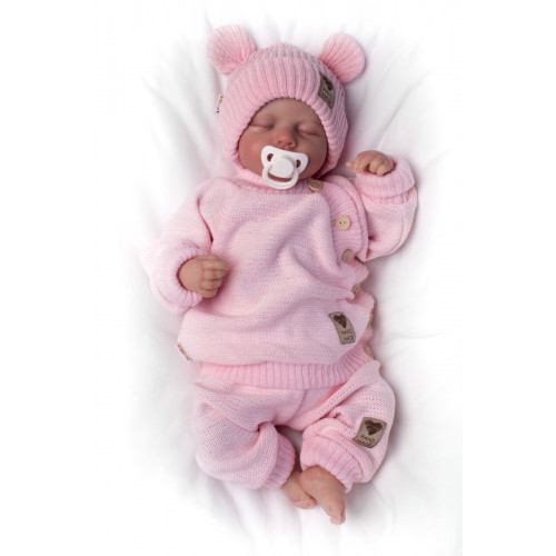 Pletené dojčenské nohavice Hand Made Baby Nellys, ružové, veľ. 80/86