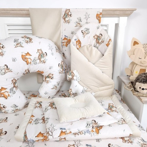 Obliečky do postieľky, bavlna, 2D sada, Friends time - latte