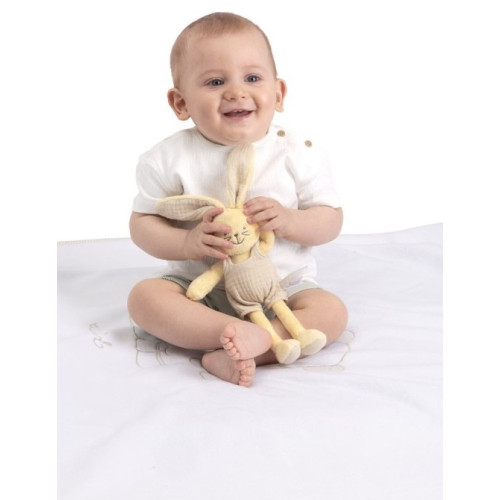 CHICCO plyšový zajko s hrkálkou My Sweet Doudou - krémový
