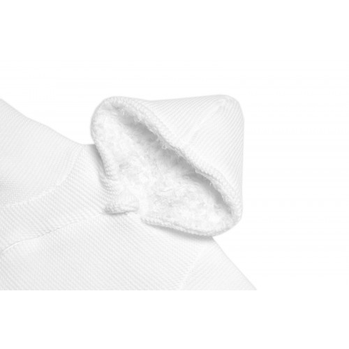 Zimná pletená kombinéza/overálok s kapucňou Baby Nellys - bílá, veľ. 62