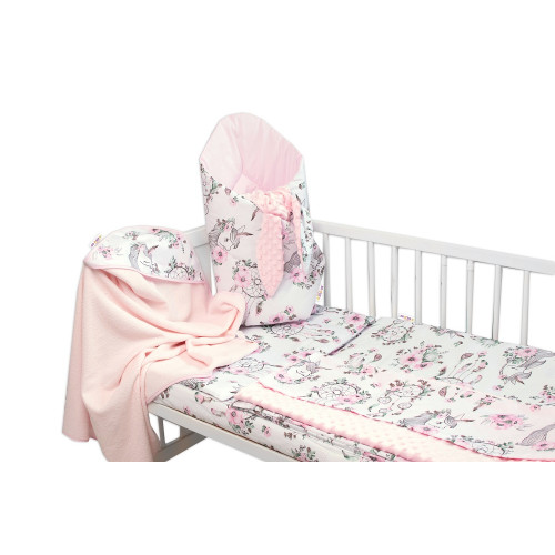 Baby Nellys 6-dielna výhod. súprava pre bábätko s darčekom,135x100, Sny Jednorožca, ružová