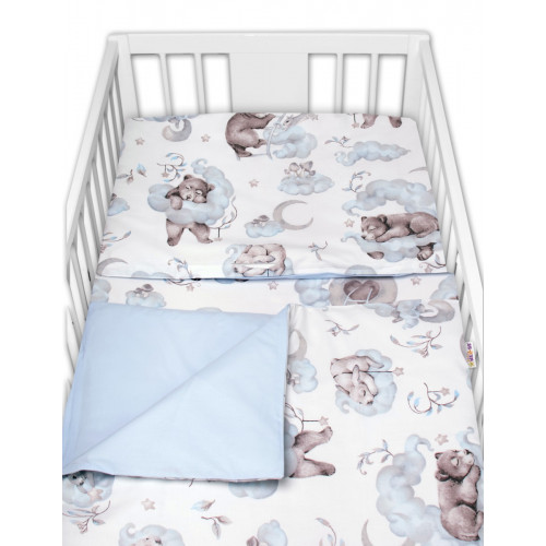 6-dielna výhod. sada s darčekom pre bábätko Baby Nellys, 135x100 Zvířátka na mráčku, modrá