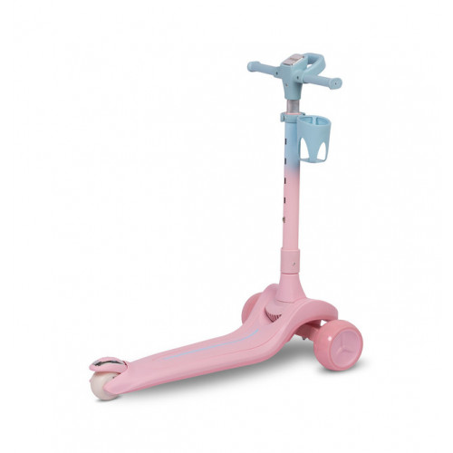 Detská trojkolesová kolobežka s LED kolieskami Satura, ružová