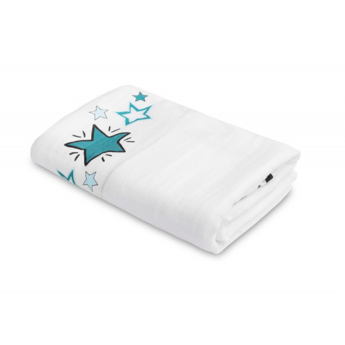 Míľniková mušelínová plienka/dečka 120x120 cm Boho, biela