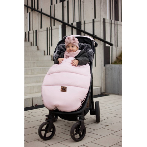 Zimný fusak s kožušinou + rukávnik zadarmo, Baby Nellys, 50 x 100cm, sivý