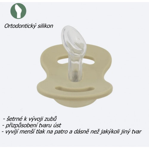 Cumlík, ortodontický silikón, nočný-svietiaci, 2ks, Lullaby Planet, 6m+, oliva