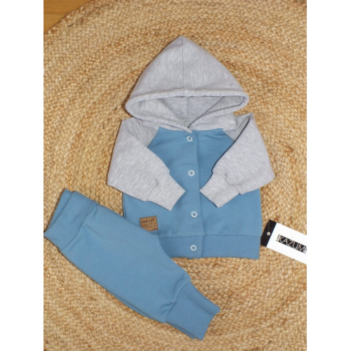 Tepláková súprava s kapucňou Magic Kazum, modrá/sivá