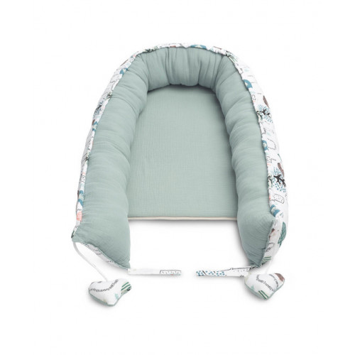 Hniezdočko, kokon pre bábätko mušelín, Ježko, zelený