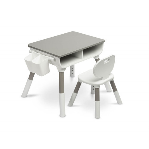 Detská sada nábytku Lara - Stôl a stolička - sivá, biela