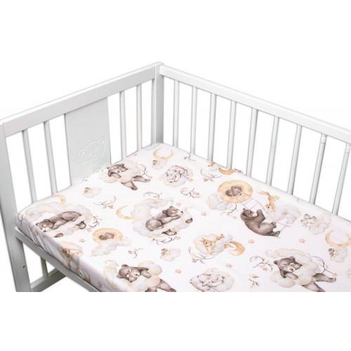 6-dielna výhod. sada s darčekom pre bábätko Baby Nellys, 135x100 Zvířátka na mráčku,bežová