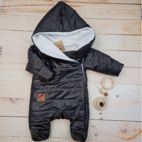 Zimná prešívaná kombinéza s bavlnenou podšívkou, Z&Z - čierna, veľ. 86