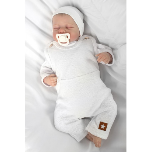 Pletené láclové nohavice Boy Star, Baby Nellys, biele