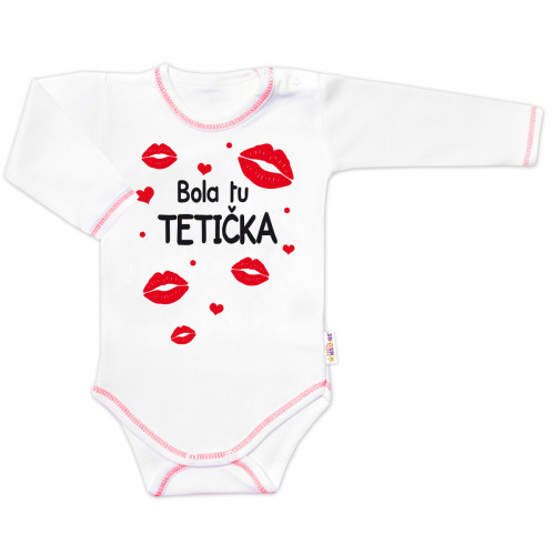 Body dlhý rukáv s vtipným textom Baby Nellys, Bola tu TETIČKA, veľ. 68